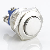 16mm Economical Metal Push Button Switch Momentary High Head Stainless Steel Screw Pin 1 Normally-Open