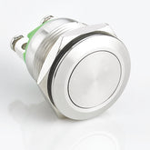 19mm Economical Metal Push Button Switch Momentary Flat Head Stainless Steel Screw Pin 1 Normally-Open