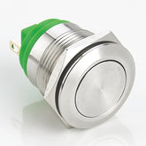19mm Economical Metal Push Button Switch Momentary Flat Head Stainless Steel Soldering Pin 1 Normally-Open