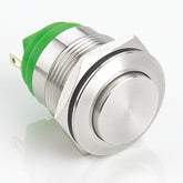 19mm Economical Metal Push Button Switch Momentary High Head Stainless Steel Soldering Pin 1 Normally-Open