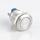 12mm Waterproof Metal Push Button Switch Momentary Flat Head Stainless Steel Soldering Pin 1 Normally-Open