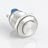 12mm Waterproof Metal Push Button Switch Momentary High Head Stainless Steel Soldering Pin 1 Normally-Open