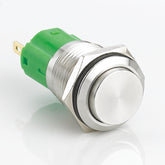 16mm Metal Push Button Switch Momentary High Head Stainless Steel Soldering Pin 1 Normally-Open and 1 Normally-Closed