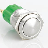 16mm Metal Push Button Switch Momentary Ball Head Stainless Steel Soldering Pin 1 Normally-Open and 1 Normally-Closed