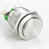 22mm Metal Push Button Switch Momentary High Head Stainless Steel Soldering Pin 1 Normally-Open and 1 Normally-Closed
