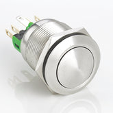22mm Metal Push Button Switch Momentary Ball Head Stainless Steel Soldering Pin 1 Normally-Open and 1 Normally-Closed