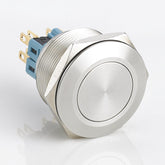 30mm Metal Push Button Switch Momentary Flat Head Stainless Steel Soldering Pin 1 Normally-Open and 1 Normally-Closed
