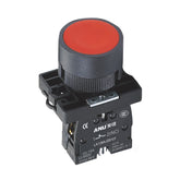 Plastics Push Button Switch Flat Head Momentary Red 1 Normally-Open