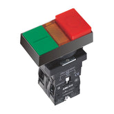 Plastics Double Push Buttons Convex Flat Head LED 1 Normally-Open and 1 Normally-Closed