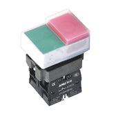 Metal Double Push Buttons Convex Flat Head Waterproof 1 Normally-Open and 1 Normally-Closed