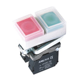 Metal Double Push Buttons Convex Flat Head Waterproof 1 Normally-Open and 1 Normally-Closed