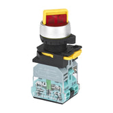 Rotary Selector Switch Plug Terminal 2-Gear LED Latching Short Handle 1 Normally-Open