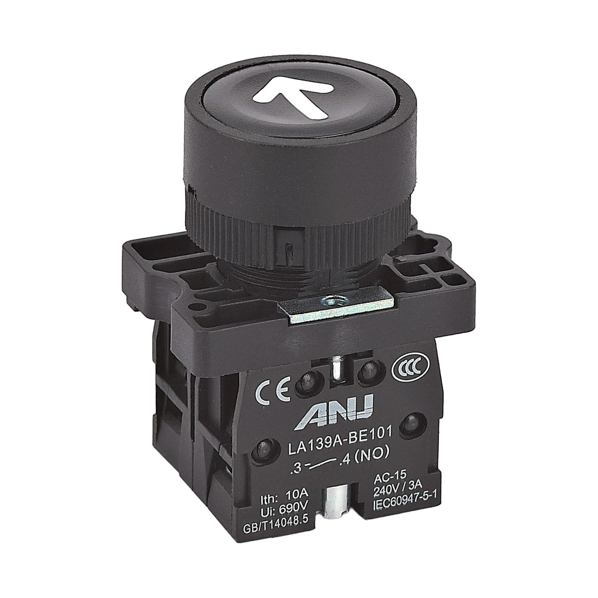 Panel Board Device Push Button Down Black 1NO