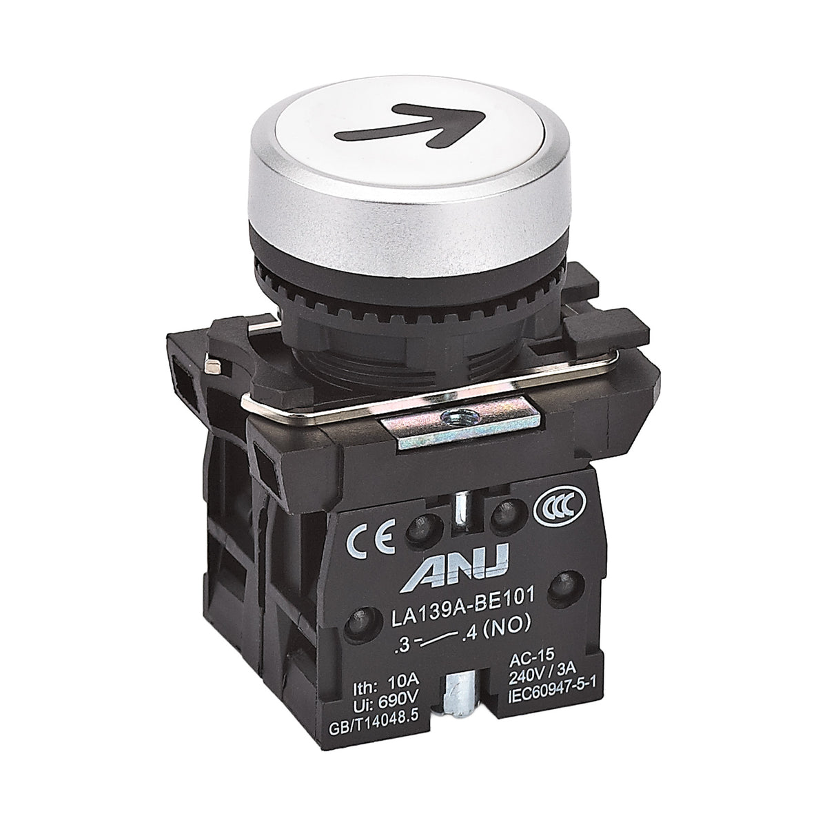 Panel Board Device Push Button Up White 1NO