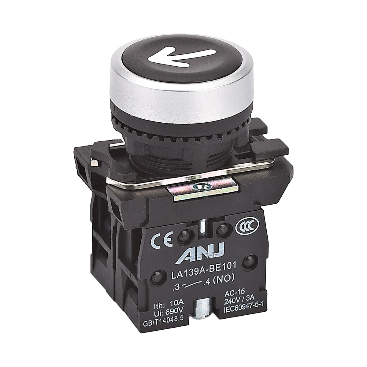 Panel Board Device Push Button Down Black 1NO