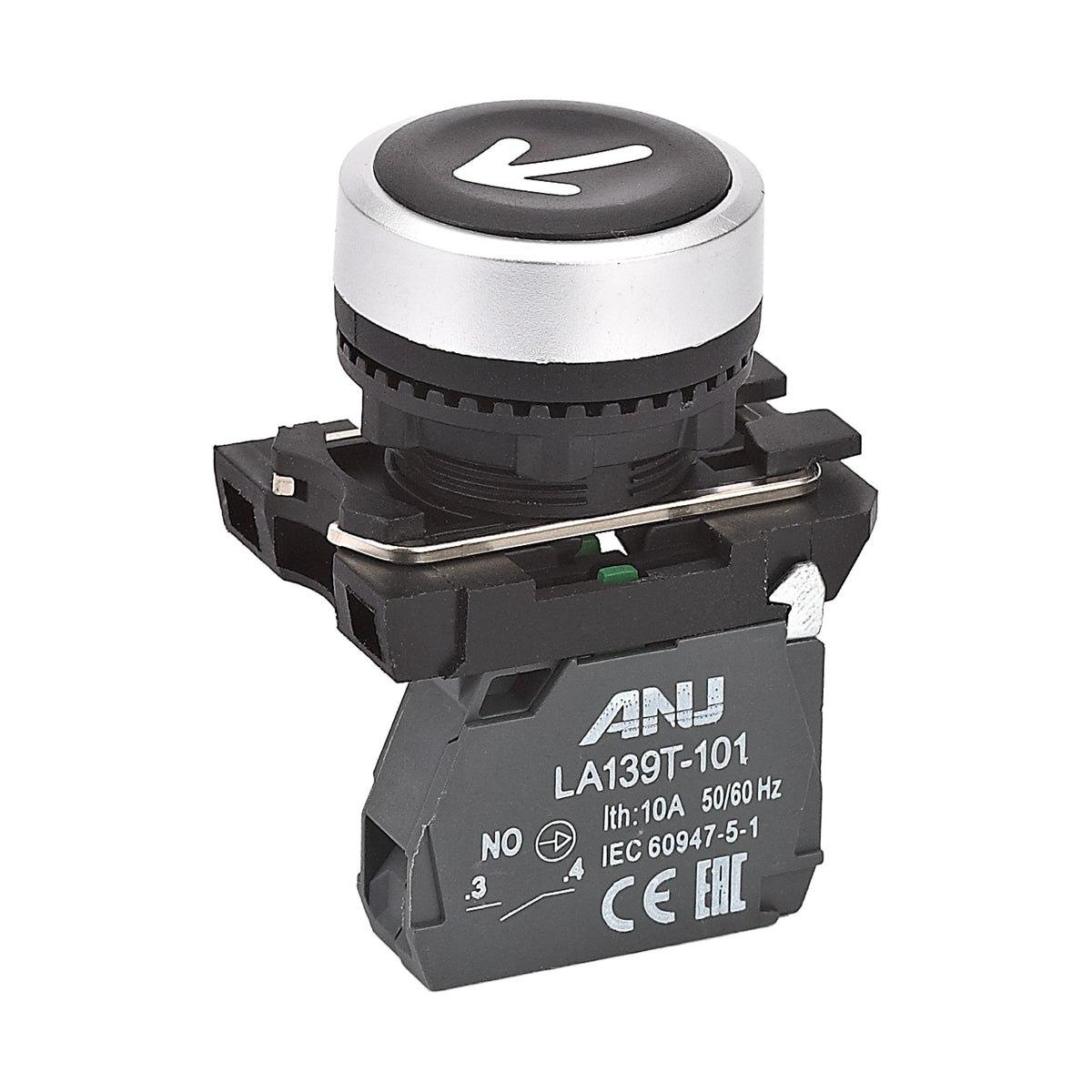 Panel Board Device Push Button Down Black 1NO