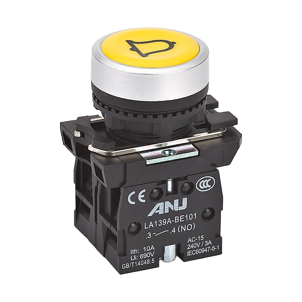 Panel Board Device Push Button Alarm Yellow 1NO