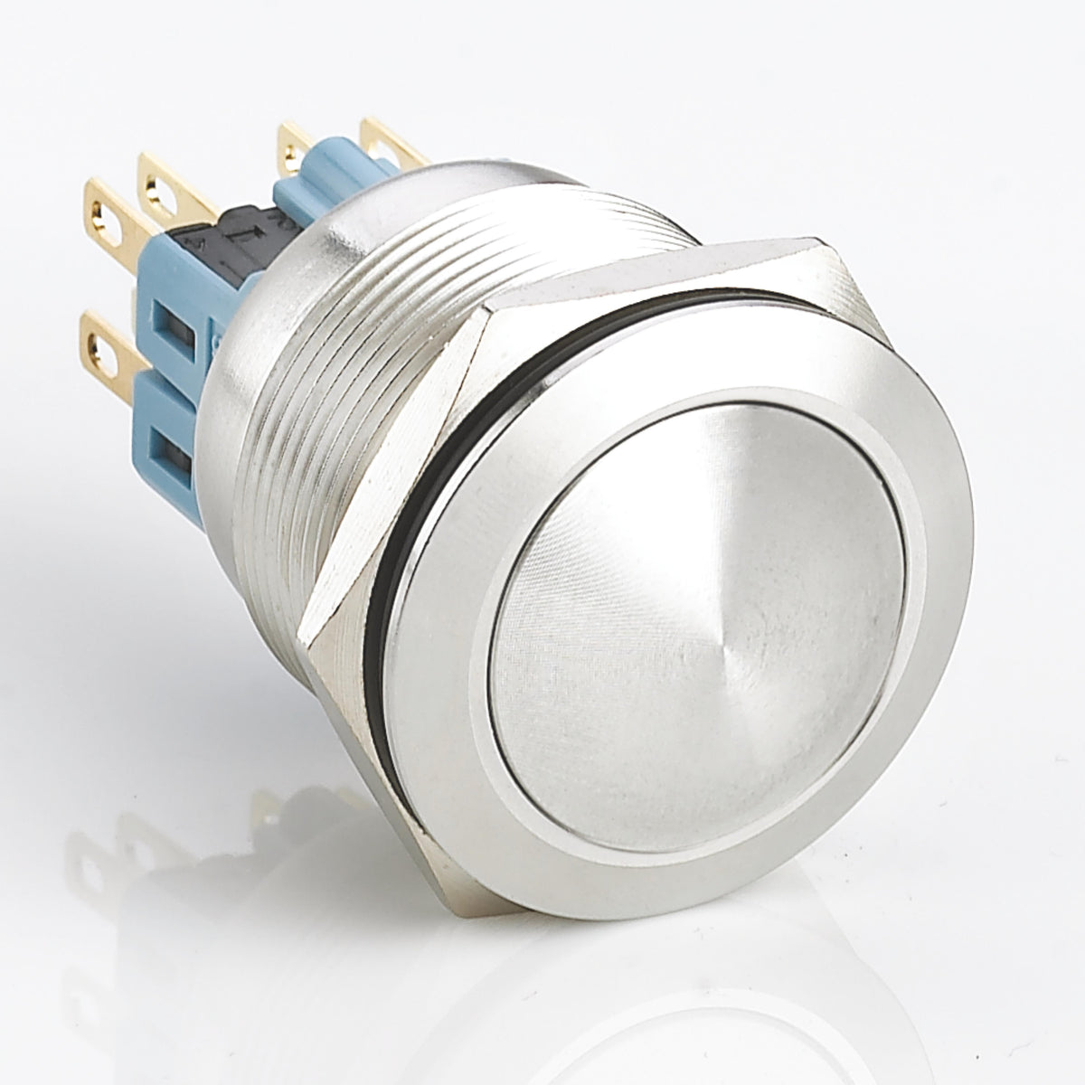 25mm Metal Push Button Switch Momentary Ball Head Stainless Steel Soldering Pin 1 Normally-Open and 1 Normally-Closed