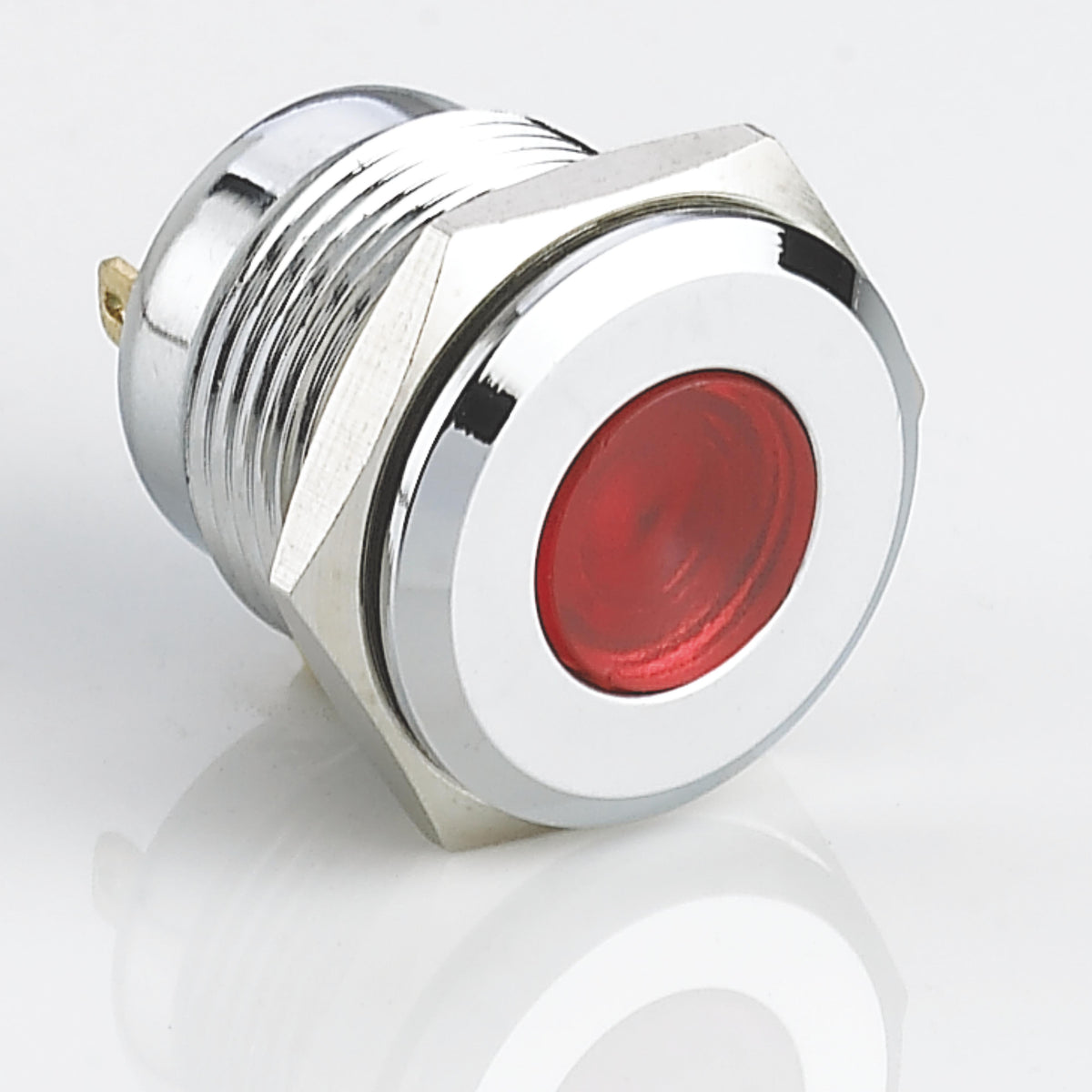 16mm Metal Indicator Light Stainless Steel Flat Head Soldering Pin