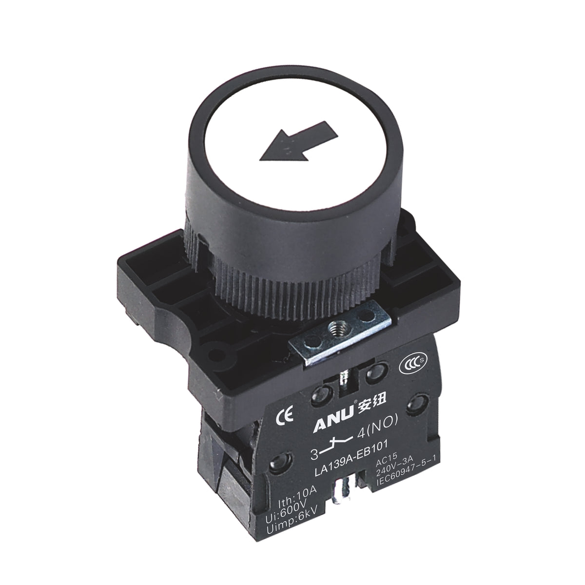 Plastics Push Button Switch Flat Head Momentary Symbol Arrow 1 Normally-Open