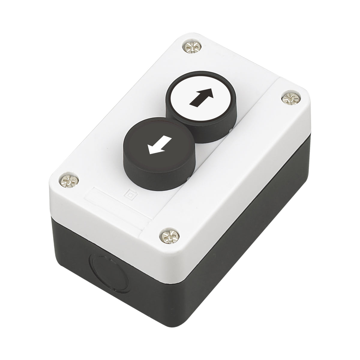 2-Hole Push Button Box Flat Head Symbols Two Arrows