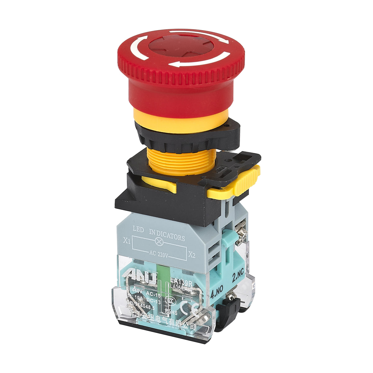 Emergency Stop LED Release After Rotation 1 Normally-Open