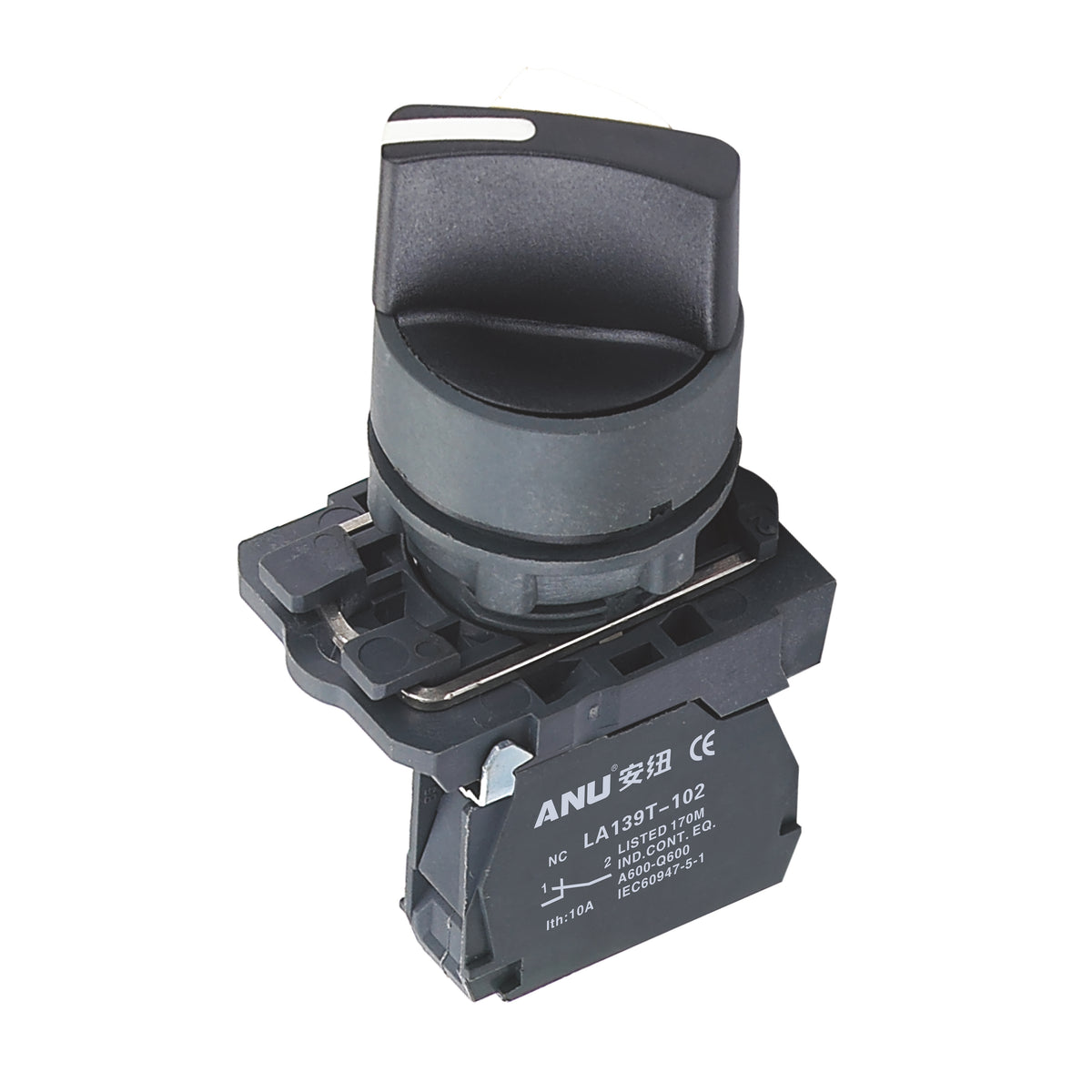 Plastics 2-Gear Rotary Selector Switch Latching Short Handle 1 Normally-Open