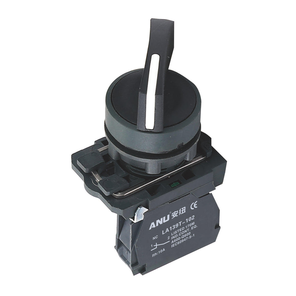 Plastics 2-Gear Rotary Selector Switch Latching Long Handle 1 Normally-Open