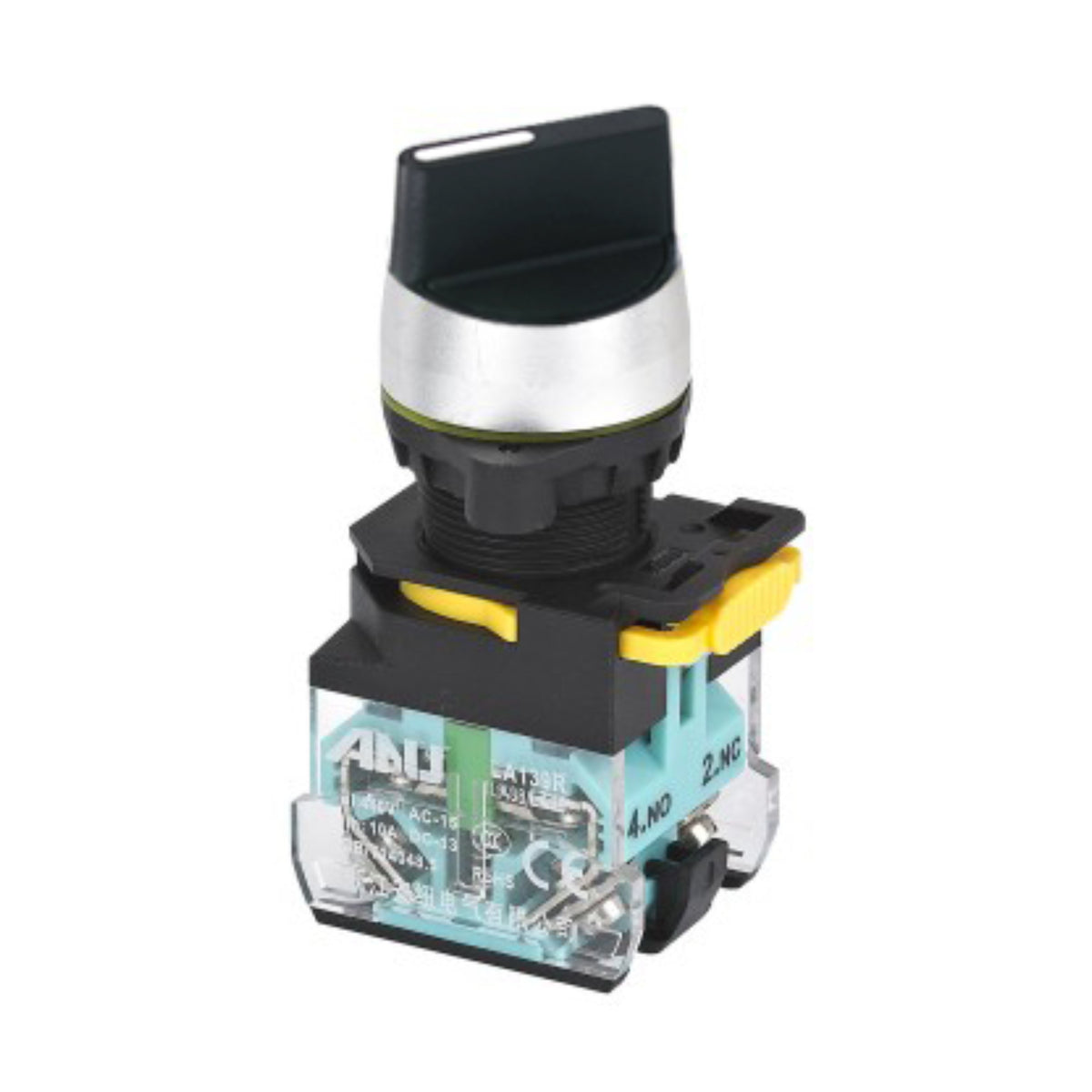 Rotary Selector Switch 2-Gear Latching Short Handle 1 Normally-Open