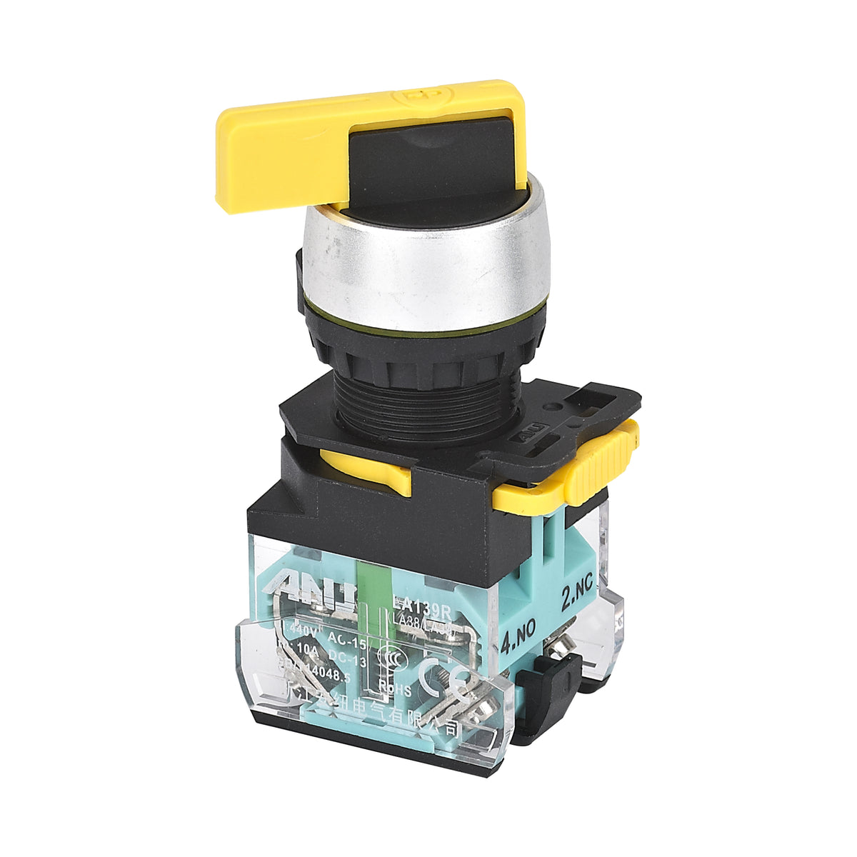 Rotary Selector Switch 2-Gear Latching Long Handle 1 Normally-Open