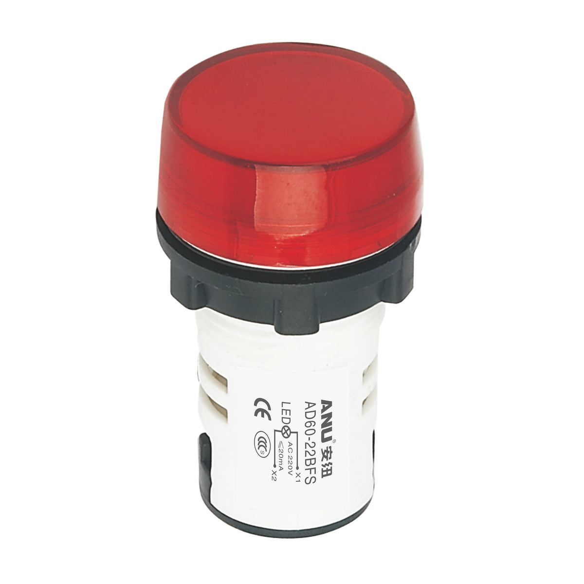22mm Indicator Light White Shell Red