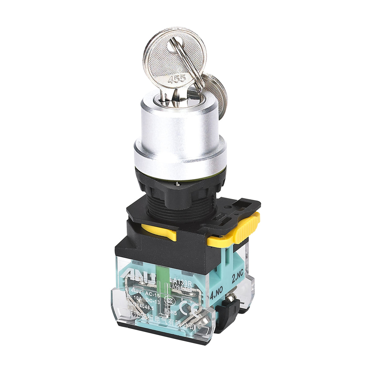 Rotary Key Rotary Selector Switch 2-Gear with Key Latching 1 Normally-Open – ANU ...