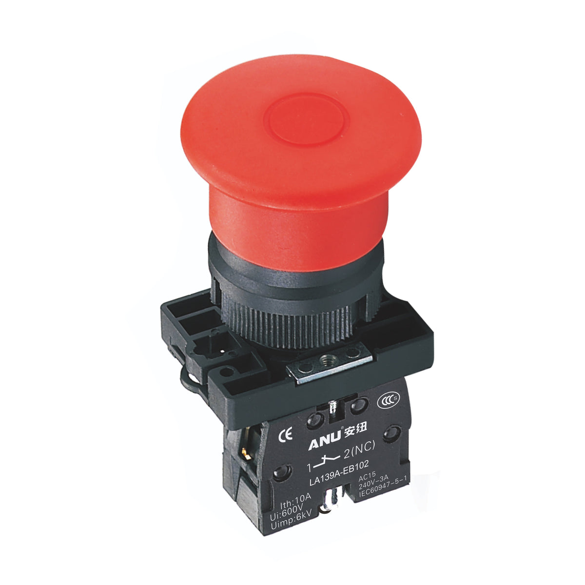 Plastics Emergency Stop Φ40 Mushroom Release After Pulling 1 Normally-Closed