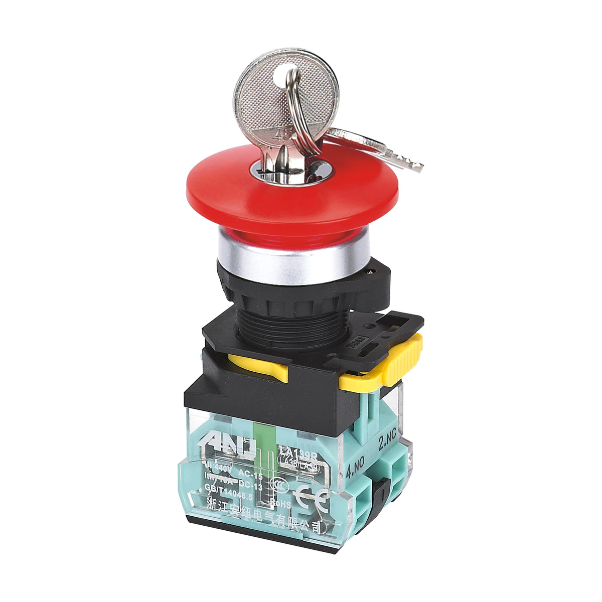 Exit Plug Emergency Stop Plug Terminal Φ40 Mushroom Release After Key Rotation 1 ...